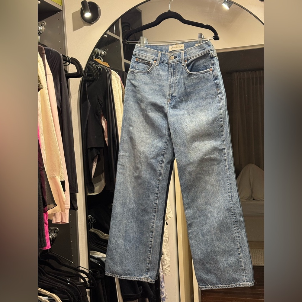 Denim Forum The Farrah Hi-Rise Wide Jeans Size 27
